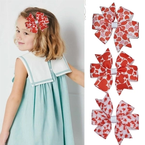 Fermagli per Capelli con Fiocco a Cuore di San Valentino per Ragazze Dolci Forcine in Nastro con Motivo Love Accessori
