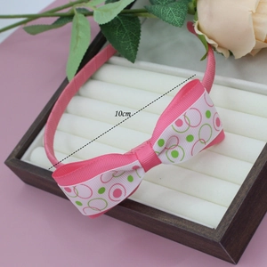 Serre-tête avec nœud rose pour filles au motif floral doux et largeur de 10cm