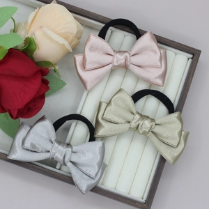 Women Sweet Large Bow Scrunchie Shiny Polyester Satin Hair Tie Korean Style Elegant Princess Headwear Versatile Hair Accessories