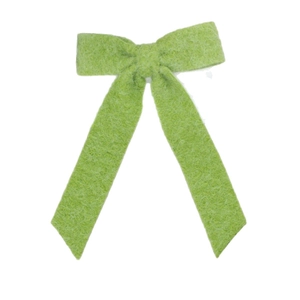 Grasgrüne Plüschschleife mit langen Bändern für süßen Mädchenhaarschmuck im Prinzessin-Stil