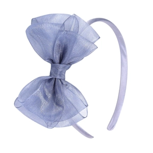 Serre-tête élégant à nœud en organza lavande avec ruban satiné pour femmes