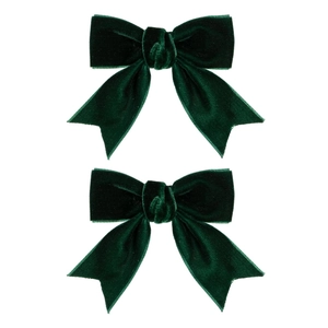 Barrettes à cheveux élégantes en velours vert foncé style ballet pour femmes lot de 2