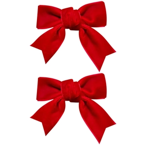 Barrettes à cheveux élégantes avec nœuds en velours rouge et rubans en queue d'aronde