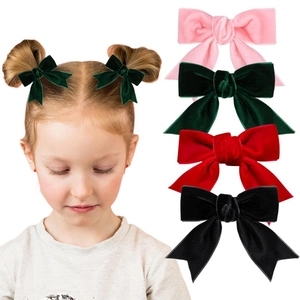 Pince à Cheveux Nœud en Velours Doux Style Ballet Princesse Accessoire de Cheveux Fait à la Main pour Enfants Filles Élégant