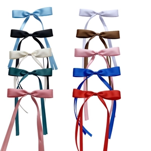 Elegant ballet style satin ribbon bows in 10 colors for hair accessories and DIY crafts
