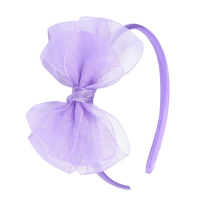 Serre-tête élégant lilas avec un grand nœud en organza pour filles au design vaporeux