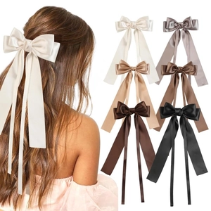 Elegante Fermaglio per Capelli con Fiocco in Raso e Nastro Lungo Stile Francese Molletta Dolce per Donna Matrimonio Festa