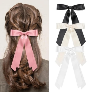 Satin Ribbon Bow Hair Clip With Elegant Long Streamers Balletcore Sweet Hairpin For Girls Women Versatile Hair Accessories