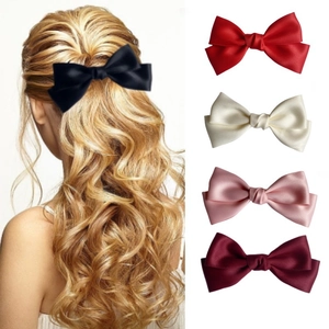 Elegante Fermaglio per Capelli con Fiocco in Satin per Donna Stile Coreano Dolce Grande Fiocco Pinza a Coccodrillo Accessori per Capelli Ragazza