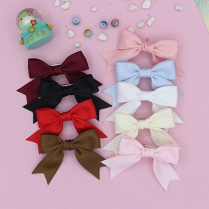 Fabric Ribbon Bowknot Hair Clips For Kids Girls Sweet Swallowtail Alligator Clips Korean Style Hair Accessories Headwear