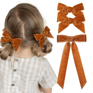 Barrettes à Cheveux Nœud en Velours et Ruban Style Doux Élégant Épingles à Cheveux Faites Main pour Femmes Filles Accessoires de Coiffure Décoratifs