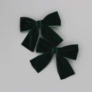 Lot de deux barrettes à cheveux en velours vert foncé style ballet pour coiffure élégante