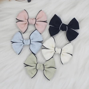 Lot de 5 barrettes à nœuds en jacquard multicolores pour filles et femmes élégantes