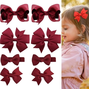 Kinder Ripsband Schleife Haarspangen Für Mädchen Süße Prinzessin Stoff Krokodilklemmen Einfarbig Kinder Haarschmuck