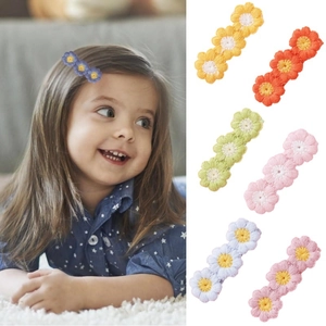 Douces Barrettes à Cheveux Fleurs Brodées pour Enfants Princesse Mignonne Pinces Crocodile Florales Faites à la Main