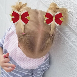 Fermaglio per Capelli a Fiocco con Paillettes Fatto a Mano per Ragazze Dolce Nastro Accessori per Capelli Principessa