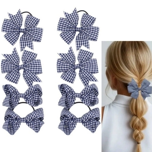 Elastici Per Capelli Con Fiocco A Quadretti Francesi Fatti A Mano Per Donna Fiocco In Tessuto Plaid Supporto Per Coda Di Cavallo