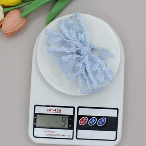 Sweet light blue lace bow hair clip with ribbons in ballet style for women