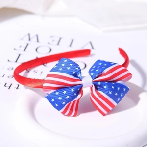 Independence Day American Flag Bow Headband For Women Girls Stars And Stripes Ribbon Bowknot Sweet Princess Hair Accessories