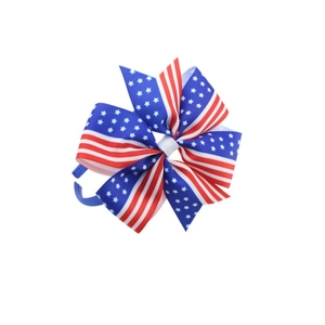 Independence Day headband with red white and blue American flag bow for girls