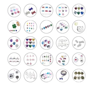 Various shapes of glitter enamel pet ID tags in bone and heart designs