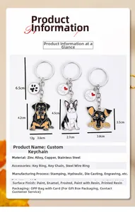 Specifiche dettagliate su dimensioni e materiali per portachiavi a forma di cane in acciaio