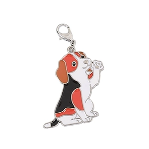 Portachiavi creativo a forma di cane beagle con smalto colorato e chiusura a moschettone