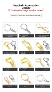 Selection of creative alloy keychain connectors including heart, star, and lobster clasps