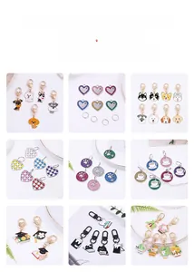 Custom cartoon dog enamel keychains and paw print charms with lobster clasps