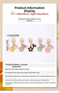 Détail du pendentif fleur de cerisier en alliage de zinc avec dimensions et matériaux
