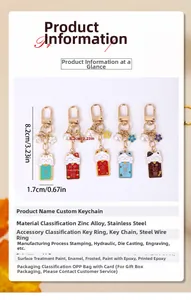 Detailed size specifications for enamel lucky cat keychains with metal zinc alloy material
