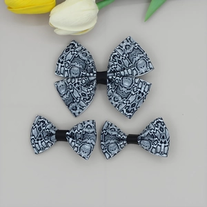 Lot de 3 barrettes à cheveux avec nœuds à motif serpent pour coiffures de jeunes filles