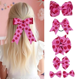 Handgemaakte Polyester Grosgrain Lint Stippen Strik Haarspeldjes Zoete Prinses Stijl Haarspelden Voor Meisjes Vrouwen Haaraccessoires