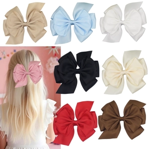 Women's Large Satin Ribbon Bow Hair Clip Sweet Princess Handmade Grosgrain Hairpin Fashion Hair Accessories For Girls