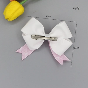 Pinza para el pelo con lazo rosa para concienciación, accesorio de 12cm hecho a mano