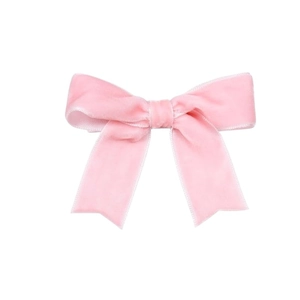 Barrette à cheveux nœud en velours rose pour filles avec texture douce et design princesse