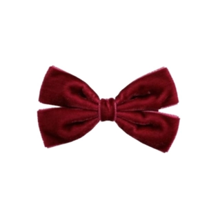 Barrette à cheveux classique en velours rouge foncé pour enfants avec texture douce