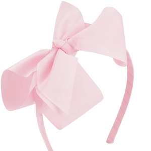 Serre-tête rose mignon avec nœud en ruban gros-grain de 5 pouces pour petites filles