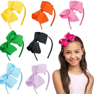 Serre-tête à Grand Nœud en Ruban Gros-Grain pour Filles Doux Coloré Fait Main pour Fête Quotidienne Accessoires Cheveux