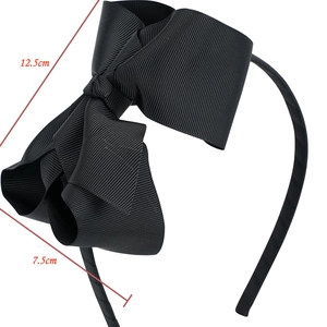 Serre-tête à gros nœud noir de 5 pouces pour filles avec mesure de largeur 12,5 cm