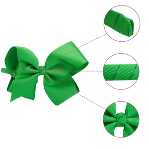 Serre-tête vert de 5 pouces avec nœud en ruban gros-grain pour filles avec détails