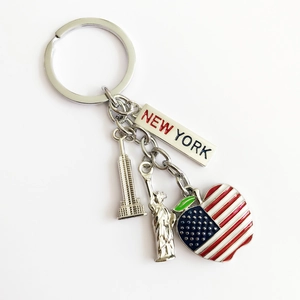 Detailansicht New York Souvenir Schlüsselanhänger mit Freiheitsstatue und Empire State Building