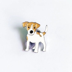 Détails de l'épingle en émail Jack Russell Terrier avec finition brillante et fermoir