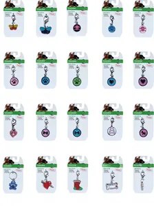 Detailed assortment of pet charms with colorful enamel patterns and lobster clasps