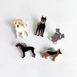 Pin's en Émail Chien de Race Alliage Badge de Revers Bijou Animaux pour Sac à Dos Vêtements Berger Allemand Corgi Caniche