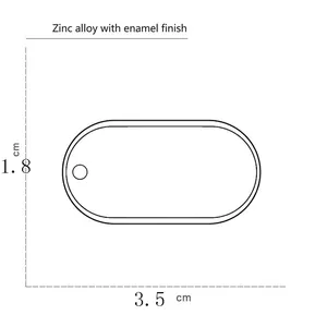 Oval zinc alloy pet ID tag with enamel US flag pattern, size 3.5cm by 1.8cm