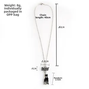 Guide des tailles collier pour chien avec pendentif Best Friend et figurine noire