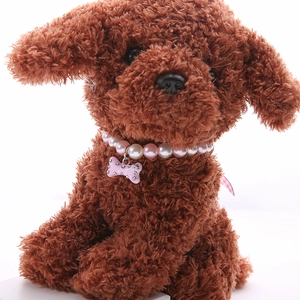 Pink and white pearl pet necklace with a sparkling rhinestone bone pendant for small dogs