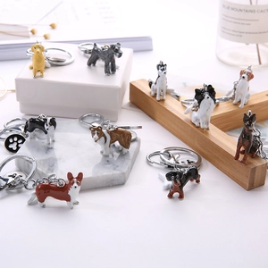 Simpatico Portachiavi in Lega di Cane in Cartone Animato 3D Ciondolo per Cuccioli di Animali Con Ciondoli a Forma di Osso Con Impronta di Zampa per la Decorazione Della Borsa Delle Donne Regalo Portachiavi