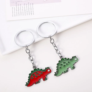 Llavero de Dinosaurio de Dibujos Animados Aleación de Zinc Colgante de Estegosaurio Lindo Animal Accesorio de Bolso para Regalo